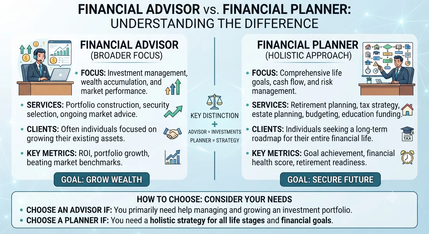 What Is the Difference Between a Financial Advisor and a Financial Planner?